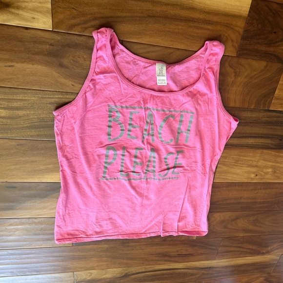 Gildan Softstyle Ring Spun Pink Beach Please Tank Top size XL - Picture 3 of 4